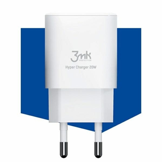 Ładowarka sieciowa 3MK HyperCharger 20W USB-C + USB-A PD 3.0 QC 3.0 biała