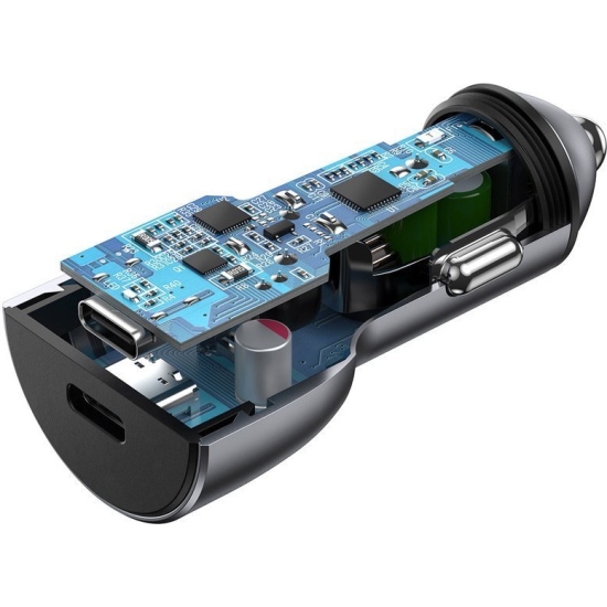 Ładowarka samochodowa UGREEN CD213 2x USB-C QC3.0 PD 3.0 36W FCP AFC 3A szary