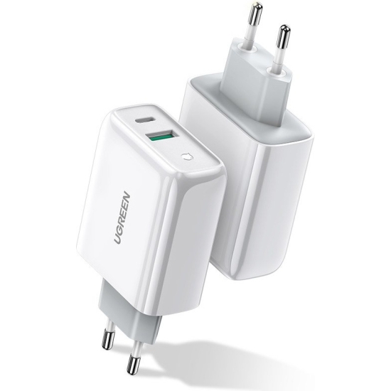 Ładowarka sieciowa UGREEN CD170 USB-A/USB-C 36W QC 4.0 PD biały