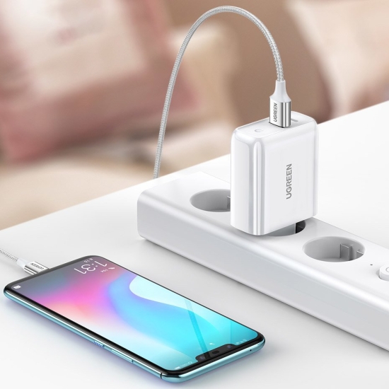 Ładowarka sieciowa UGREEN CD170 USB-A/USB-C 36W QC 4.0 PD biały