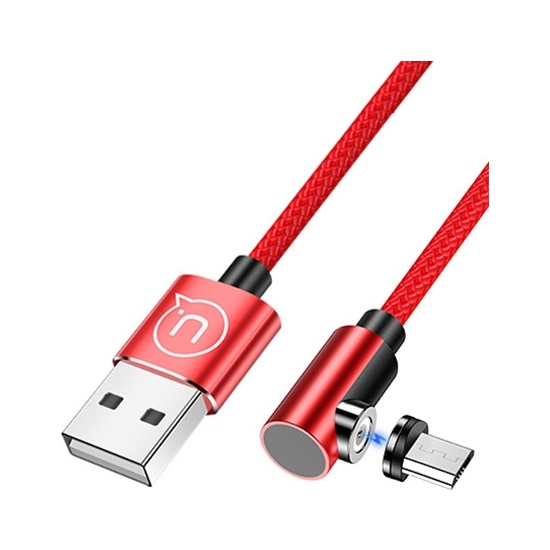 Kabel kątowy magnetyczny USAMS U54 1m microUSB czerwony/red SJ446USB02