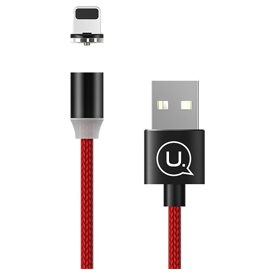 Kabel magnetyczny USAMS U-Sure lightning 1m 2.1A pleciony czerwony/red SJ292USB02