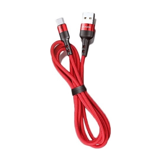 Kabel pleciony USAMS U26 USB-C 1m 3A Fast Charging czerwony/red SJ313TC02