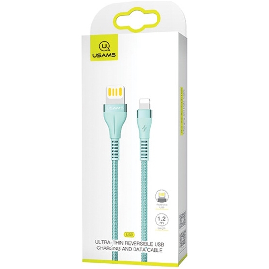 Kabel pleciony USAMS U33 lightning 1,2m 2A Fast Charging niebieski/cyan SJ360USB02
