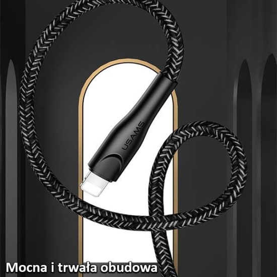 Kabel pleciony USAMS U41 lightning 1m 2A czerwony/red SJ391USB02 Fast Charge