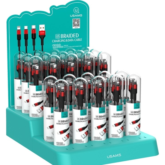 Kabel pleciony USAMS U5 2A lightning czerwony/red 1,2m SJ220IP02