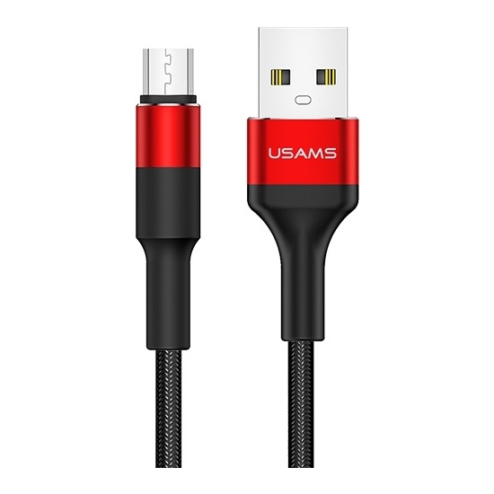 Kabel pleciony USAMS U5 2A micro USB czerwony/red 1,2m SJ224USB02