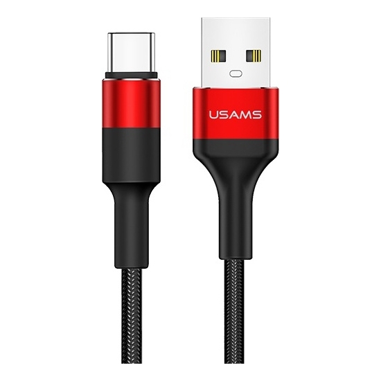 Kabel pleciony USAMS U5 2A USB-C czerwony/red 1,2m SJ221TC02