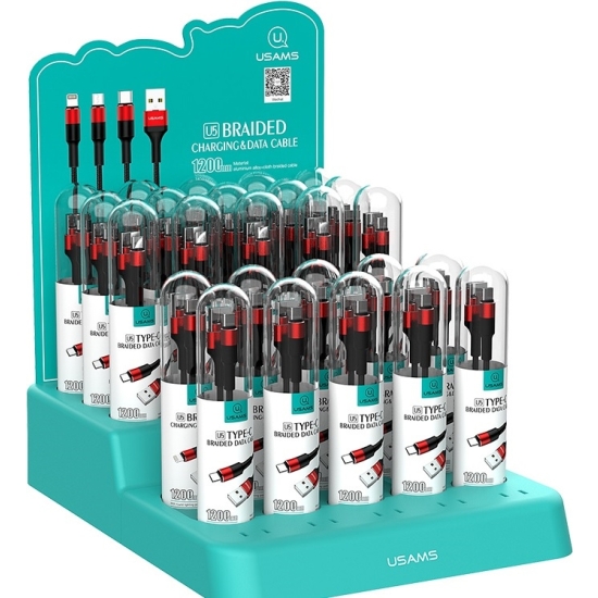 Kabel pleciony USAMS U5 2A USB-C czerwony/red 1,2m SJ221TC02