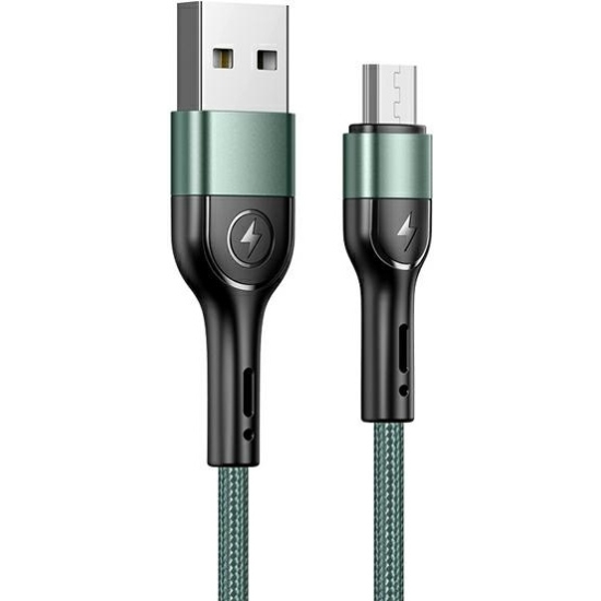Kabel pleciony USAMS U55 2A microUSB U55 zielony/green 1m SJ450USBSG02