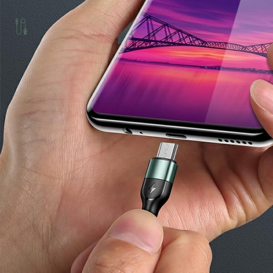 Kabel pleciony USAMS U55 2A microUSB U55 zielony/green 1m SJ450USBSG02