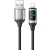 Kabel pleciony USAMS U78 lightning 1.2m LED 2.4A Fast Charging silver black SJ543USB02