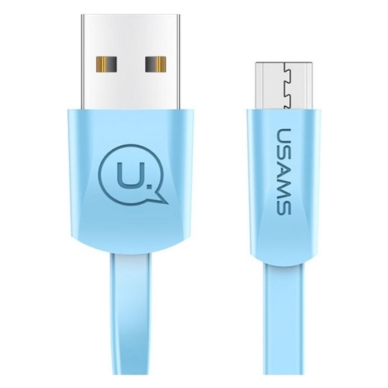 Kabel płaski USAMS U2 microUSB 1,2m niebieski/blue SJ201MIC04