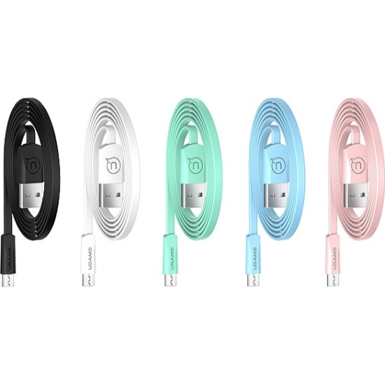 Kabel płaski USAMS U2 microUSB 1,2m niebieski/blue SJ201MIC04