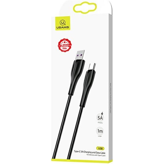 Kabel USAMS U38 USB-C 5A Fast Charge for OPPO/HUAWEI 1m czarny/black SJ376USB01