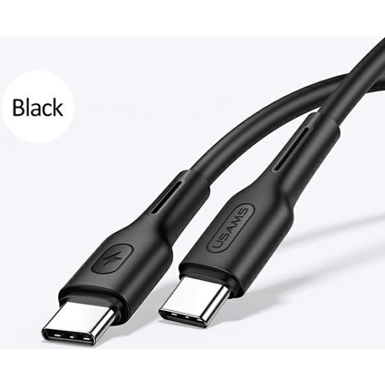 Kabel USAMS U43 USB-C na USB-C 100W PD Fast Charge 5A 1.2m czarny/black SJ459USB01