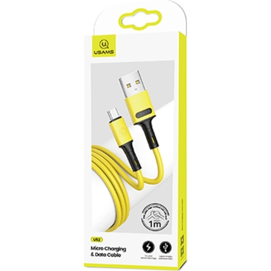 Kabel USAMS U52 microUSB 2A Fast Charge 1m żółty/yellow SJ435USB03