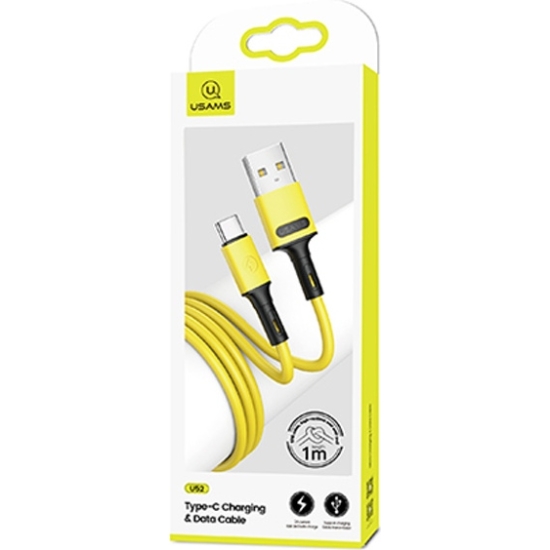 Kabel USAMS U52 USB-C 2A Fast Charge 1m żółty/yellow SJ436USB03