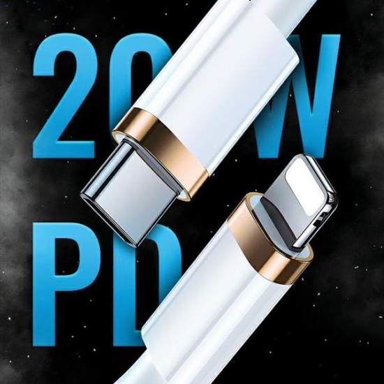 Kabel USAMS U63 USB-C na Lightning 1,2m 20W PD Fast Charge czarny/black SJ484USB01