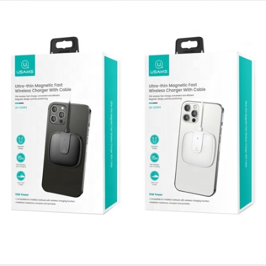 Ładowarka indukcyjna USAMS US-CD153 magnetic 15W Apple iPhone 12 series biały/white CD153DZ02