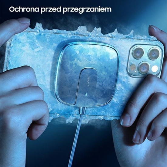 Ładowarka indukcyjna USAMS US-CD159 magnetic W1 15W Extra-thin Apple iPhone 12 series biały/white CD159DZ02