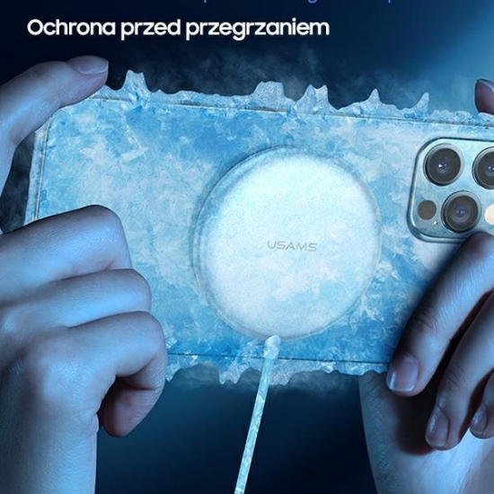 Ładowarka indukcyjna USAMS US-CD160 magnetic W2 15W aluminiowa Apple iPhone 12 series srebrny/silver CD160DZ01