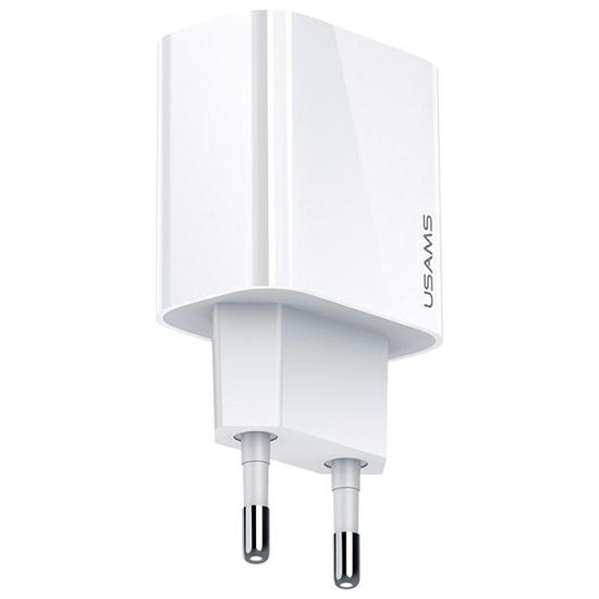 Ładowarka sieciowa USAMS T34 1xUSB-C 20W 5V-3A PD3.0 Fast Charging biały/white CC118TC01