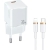 Ładowarka sieciowa USAMS T45 1xUSB-C 30W PD3.0 +QC3.0 Fast Charging +kabel U63 USB-C/Lightning biały/white UXTZH02