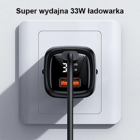 Ładowarka sieciowa USAMS T46 1xUSB-C+1xUSB 33W PD3.0 +QC3.0 Fast Charging biały/white CC152TC02