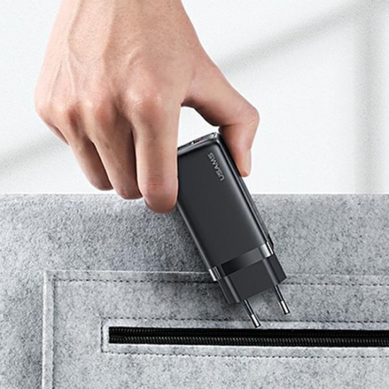 Ładowarka sieciowa USAMS T47 1xUSB-C+1xUSB 65W PD Fast Charging Super Si biały/white CC153TC02