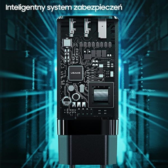 Ładowarka sieciowa USAMS MT T33 2xUSB-C+USB GaN 65W PD Fast Charging biały/white CC110TC02