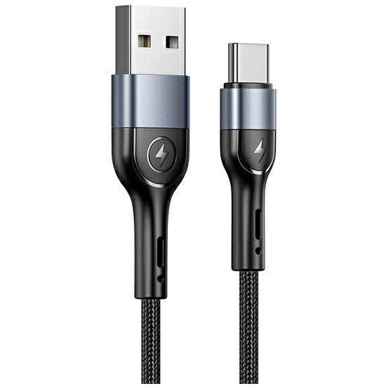 Kabel pleciony USAMS U55 2A USB-C U55 czarny/black 1m SJ449ZJ01