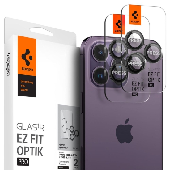 Szkło hartowane na aparat Spigen Optik.tr ez Fit Camera Protector do Apple iPhone 14 Pro / 14 Pro Max / 15 Pro / 15 Pro Max / 16 Pro / 16 Pro Max / 17