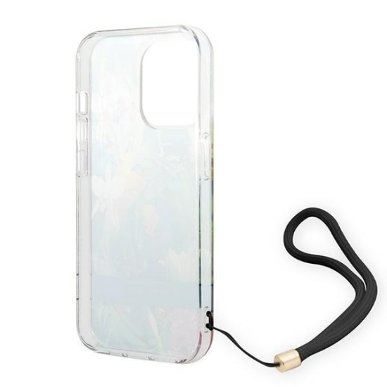 Etui Guess GUOHCP14XHFLSB Apple iPhone 14 Pro Max niebieski/blue hardcase Flower Strap
