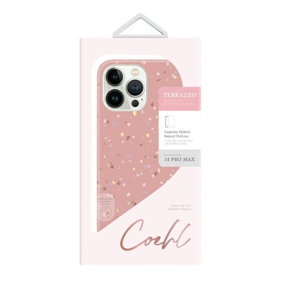 Etui UNIQ Coehl Terrazzo Apple iPhone 14 Pro Max różowy/coral pink