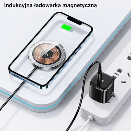 Ładowarka indukcyjna USAMS US-CD183 magnetic 15W czarny/black CD183CDX01