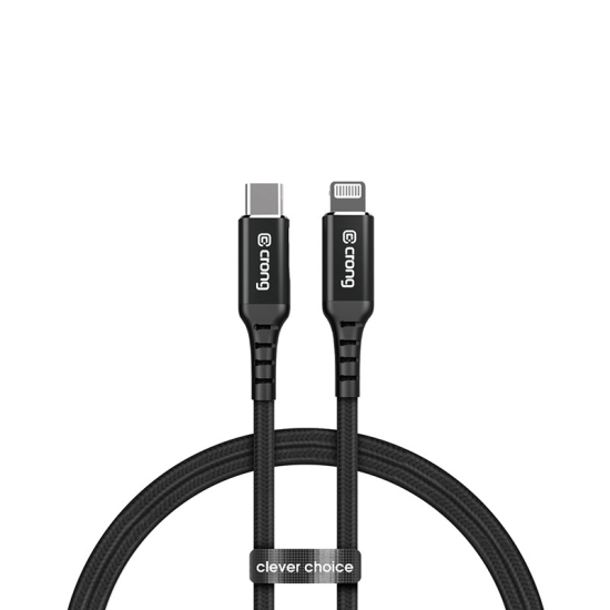 Kabel Crong Armor Link USB-C/Lightning MFi 150cm (czarny)