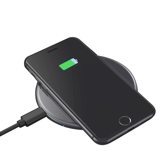 Ładowarka bezprzewodowa Crong PowerSpot Fast Wireless Charger Qi 15W USB-C (Shadow Black)