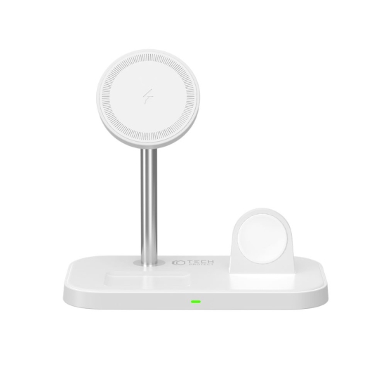 Ładowarka bezprzewodowa MagSafe Tech-Protect Qi15W A22 3in1 Magnetic Wireless Charger White