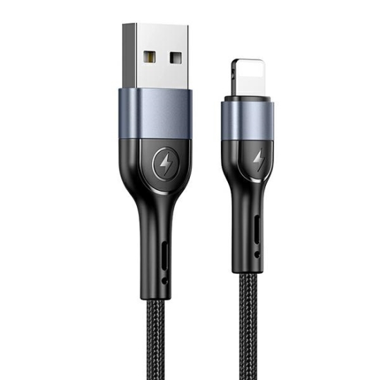 Kabel USAMS U55 USB-A/Lightning czarny/black 2A 1m (US-SJ448)