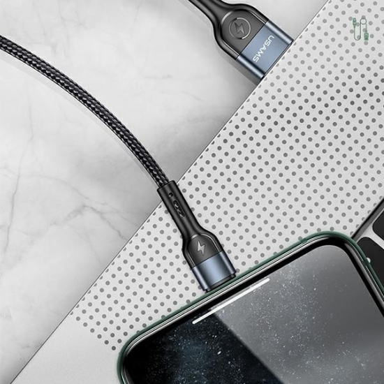 Kabel USAMS U55 USB-A/Lightning czarny/black 2A 1m (US-SJ448)