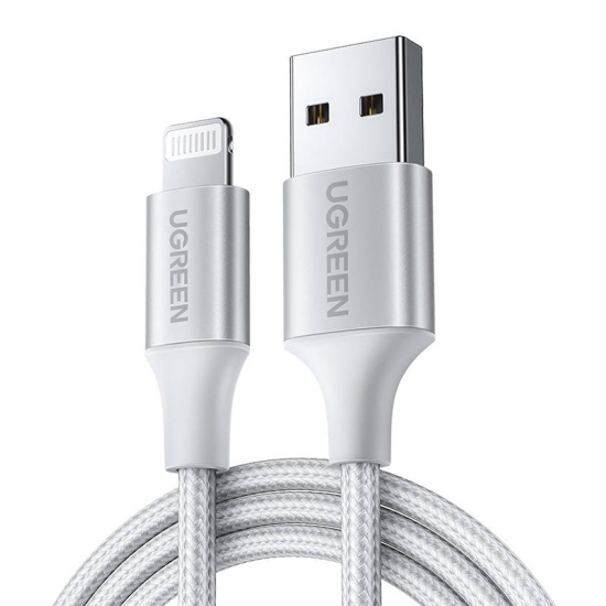 Kabel UGREEN US199 USB-A/Lightning 2.4A, 1.5m (srebrny)