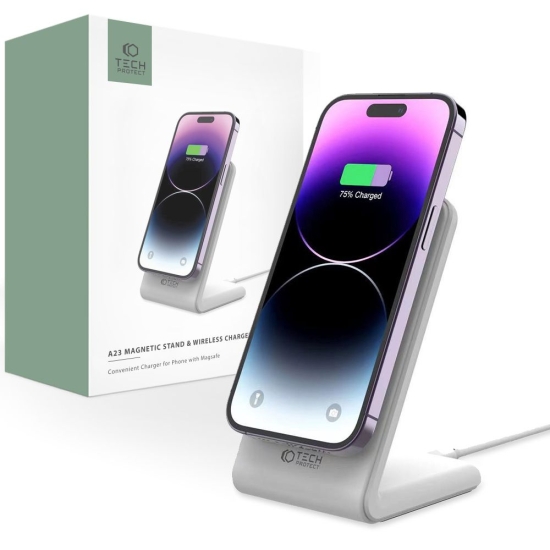 Ładowarka bezprzewodowa MagSafe Tech-Protect Qi15W-A23 Magnetic Wireless Charger White