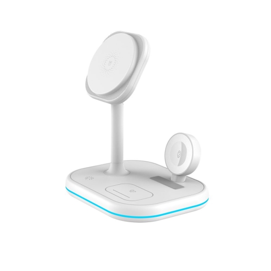 Ładowarka bezprzewodowa Tech-Protect QI15W-A27 3in1 Magnetic MagSafe Wireless Charger White