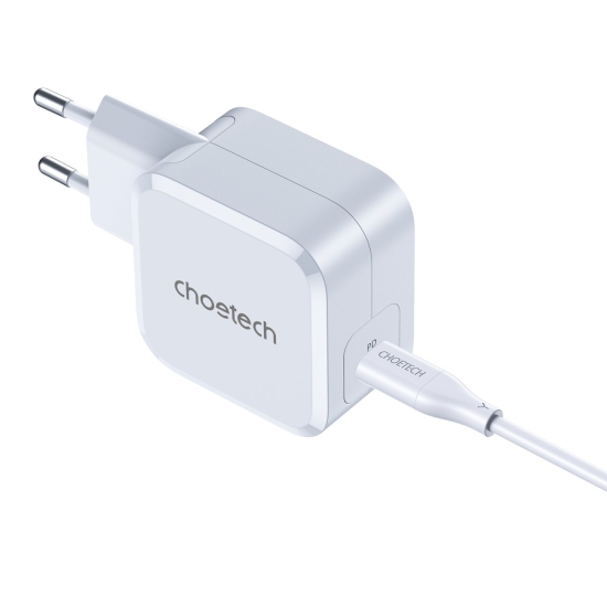 Ładowarka sieciowa Choetech PD8007 USB-C 45W PPS/PD biała