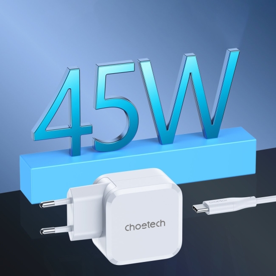 Ładowarka sieciowa Choetech PD8007 USB-C 45W PPS/PD biała