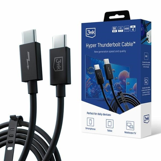 Kabel 3MK Hyper ThunderBolt USB-C/USB-C 1m 240W 5A