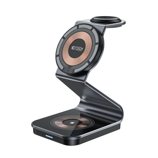 Ładowarka bezprzewodowa Tech-Protect Qi15W-A29 3in1 Magnetic MagSafe Wireless Charger Black