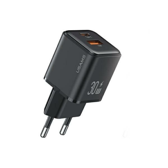 Ładowarka sieciowa USAMS US-CC189 1xUSB-A 18W+1xUSB-C 30W PD Fast Charging X-ron Series czarny/black