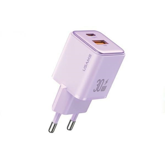 Ładowarka sieciowa USAMS US-CC189 1xUSB-A 18W+1xUSB-C 30W PD Fast Charging X-ron Series purpurowy/purple